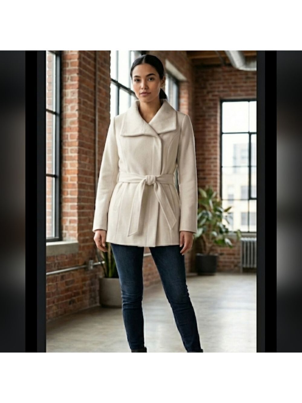 41 Hawthorn Cream Trench Coat Belted